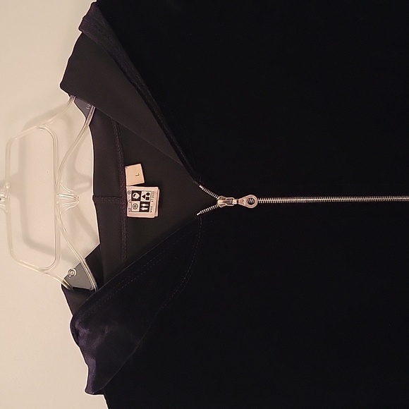 Max Studio Velour Full Zip Hooded Sweatshirt, Size Large - Picture 2 of 9